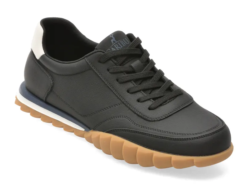 Pantofi sport CARIBU negri, V260007, din piele naturala