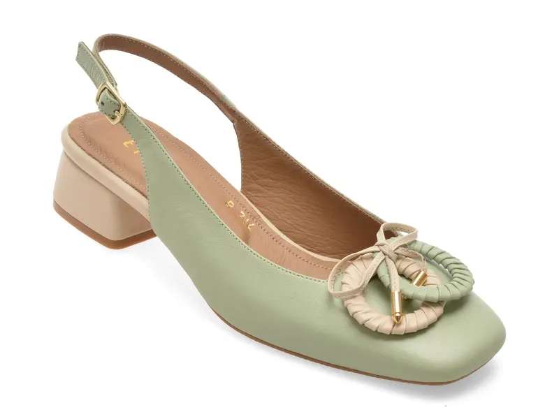 Pantofi eleganti EPICA verzi, 669B714, din piele naturala