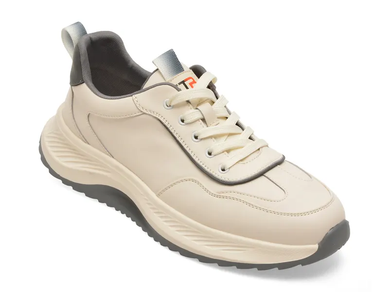 Pantofi sport BITE THE BULLET albi, W7803, din piele naturala