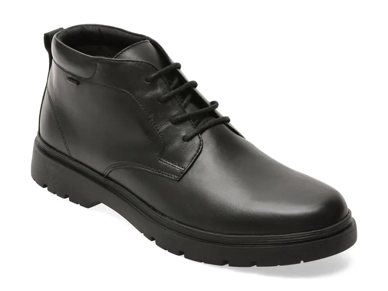 Ghete GEOX negre, U46HND, din piele naturala