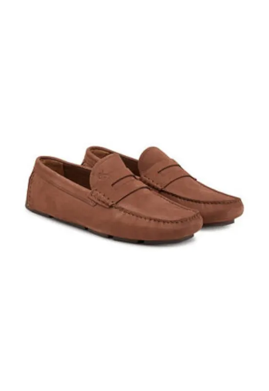 Mocasini barbatesti - piele naturala - maro - casual