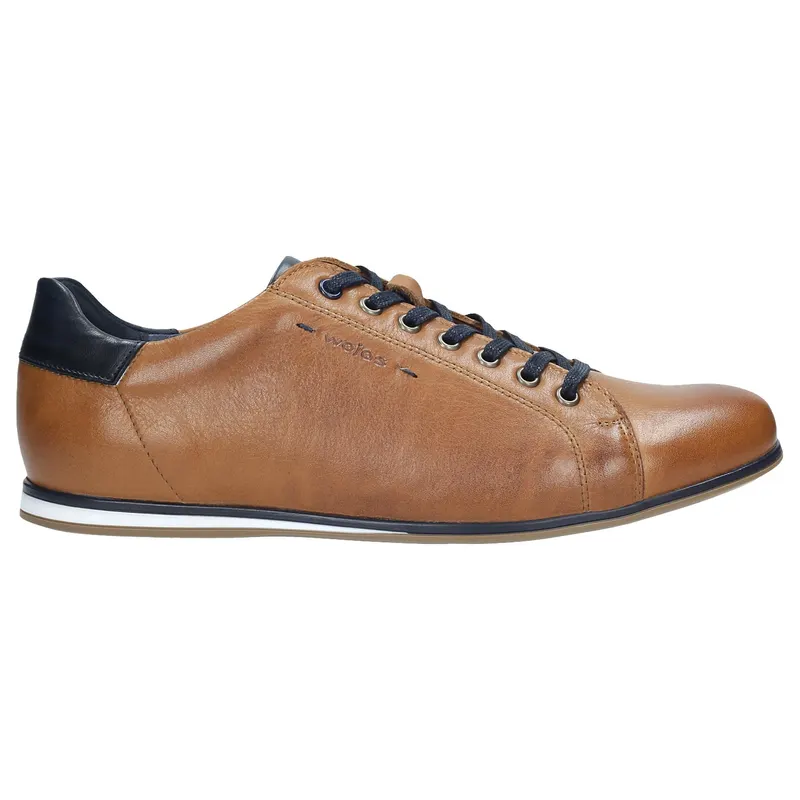 Sneakers maro-deschis bărbați cu inserții bleumarin