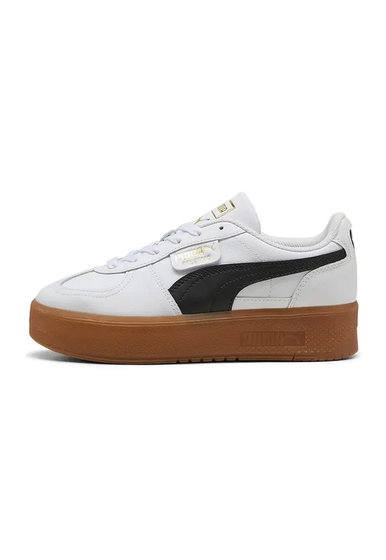 Pantofi sport de piele cu logo Palermo - Alb/Negru