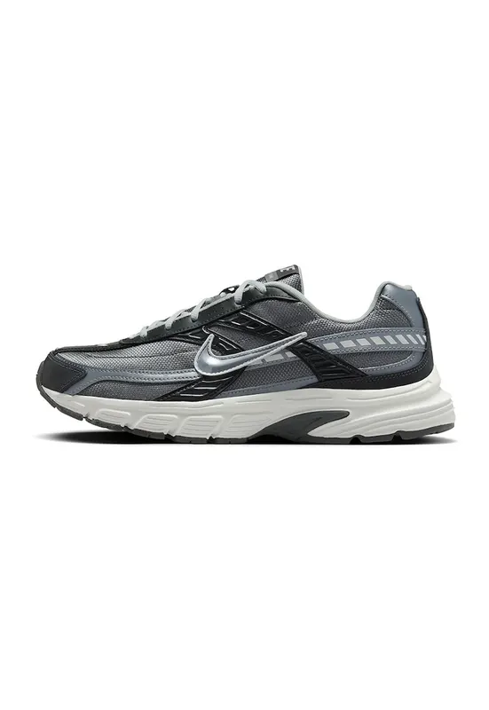 Pantofi sport cu garnituri din piele si plasa - Gri carbune - Gri carbune