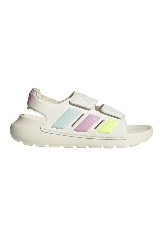 Sandale cu logo si velcro Alta Swim - Alb fildes/Roz pastel/Verde menta