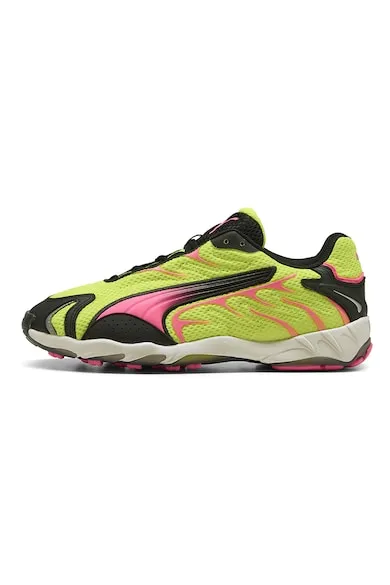 Pantofi sport Inhale cu garnituri sintetice - Negru/Roz/Verde lime