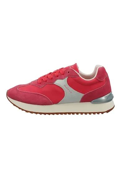 Pantofi sport cu garnituri de piele intoarsa Bevinda - Roz/Argintiu