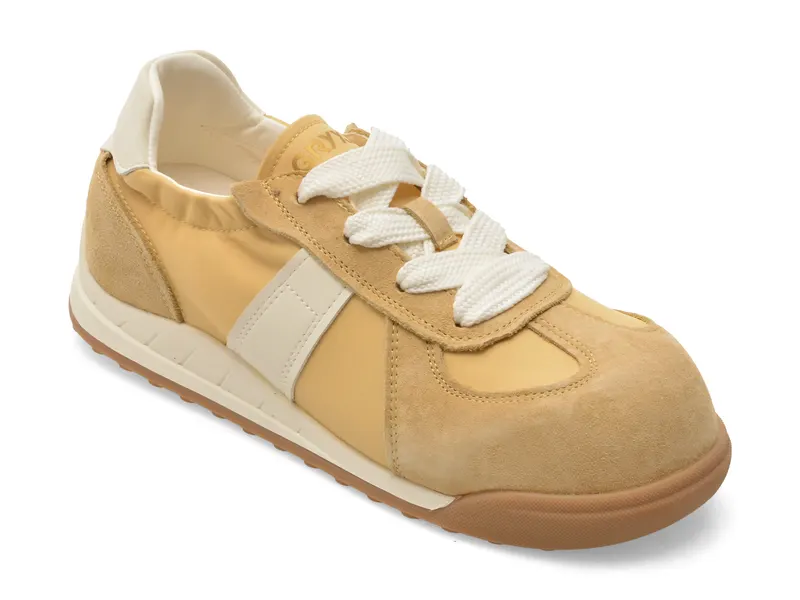 Pantofi sport galbeni, 2679, din material textil