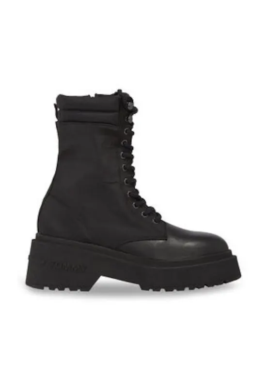 Botine dama - glezna - negru - material textil