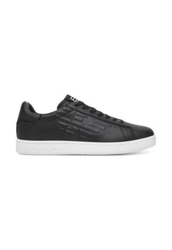 Tenisi barbati - Emporio Armani negru - piele naturala