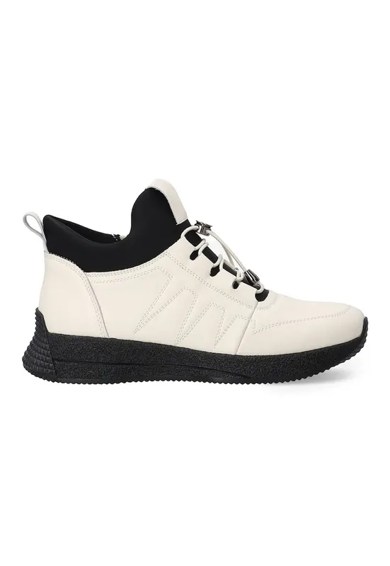 Pantofi sport mid-high din piele - cu sireturi elastice