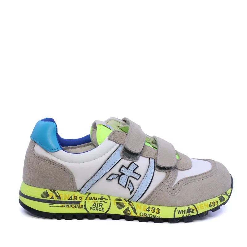 Sneakers băieți Premiata Sky V taupe din piele și textil 1711MP9509TA — imaginea 2