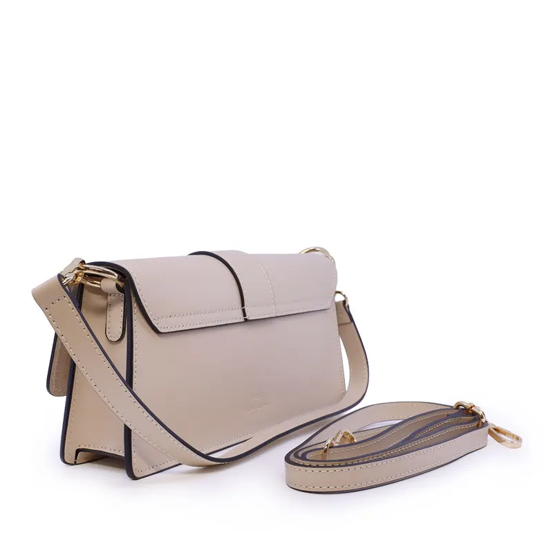 Poșetă satchel femei Luca di Gioia bej din piele 245POSP26113BE — imaginea 2