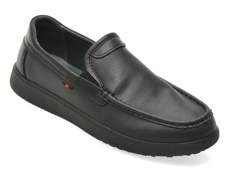 Mocasini negri, FM60012, din piele naturala