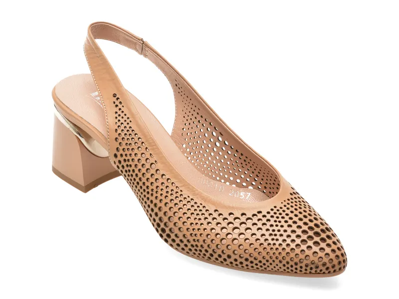 Pantofi eleganti IMAGE maro, 3510081, din piele naturala