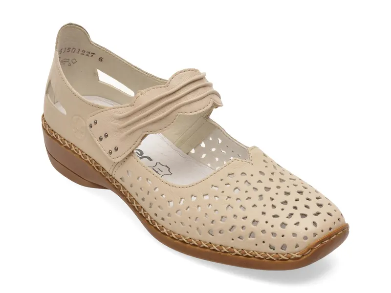 Pantofi RIEKER bej, 41399, din piele naturala