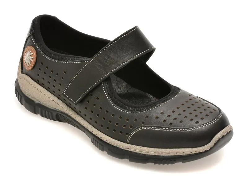 Pantofi GRYXX negri, EV2922, din piele naturala