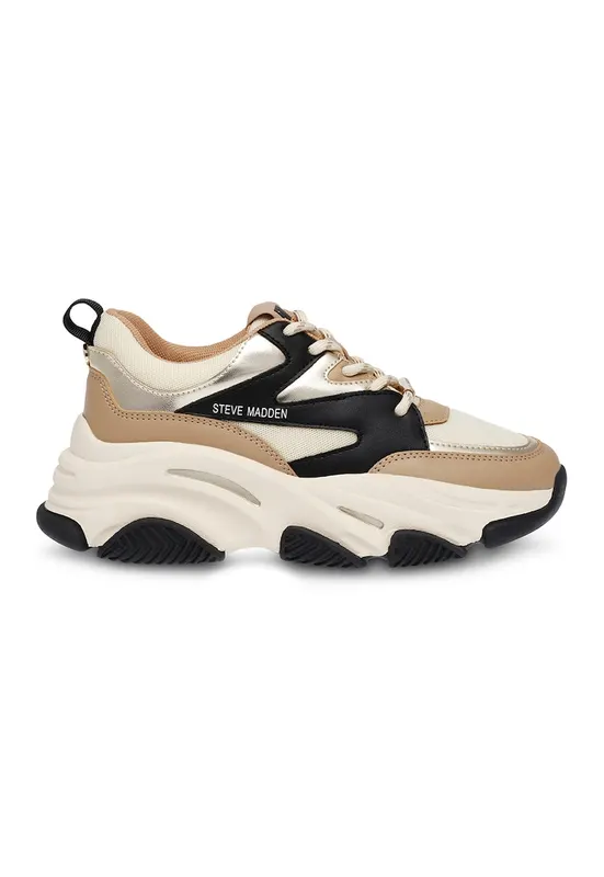 Pantofi sport cu aspect masiv Progressive - Negru/Maro camel/Crem