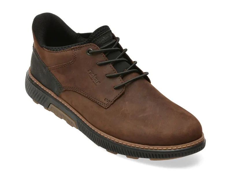 Pantofi RIEKER maro, B3357, din piele intoarsa