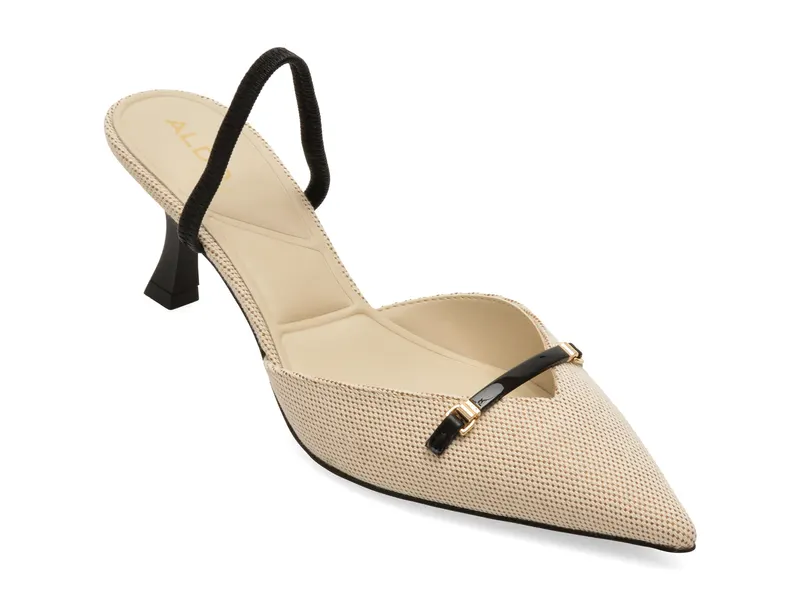 Pantofi eleganti bej, NAILAH 109, din material textil