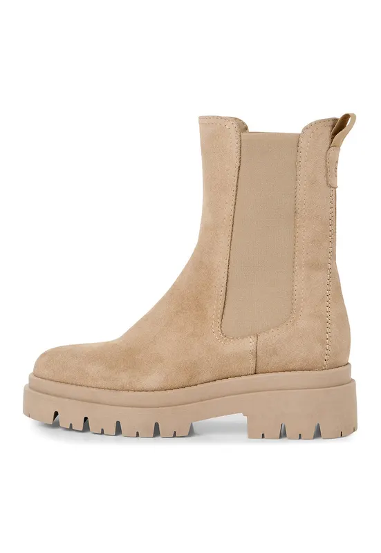 Ghete Chelsea de piele intoarsa - Bej deschis