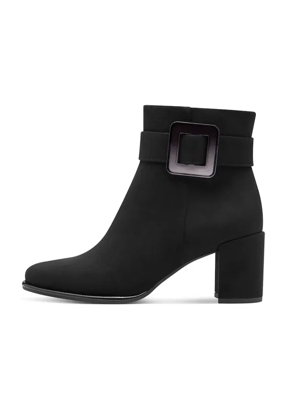 Botine cu toc si fermoar - Negru