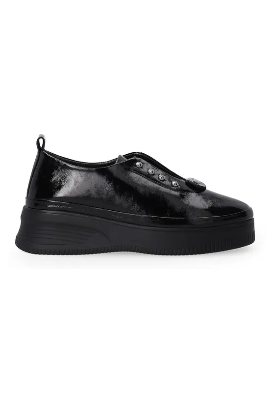 Pantofi casual din piele lacuita