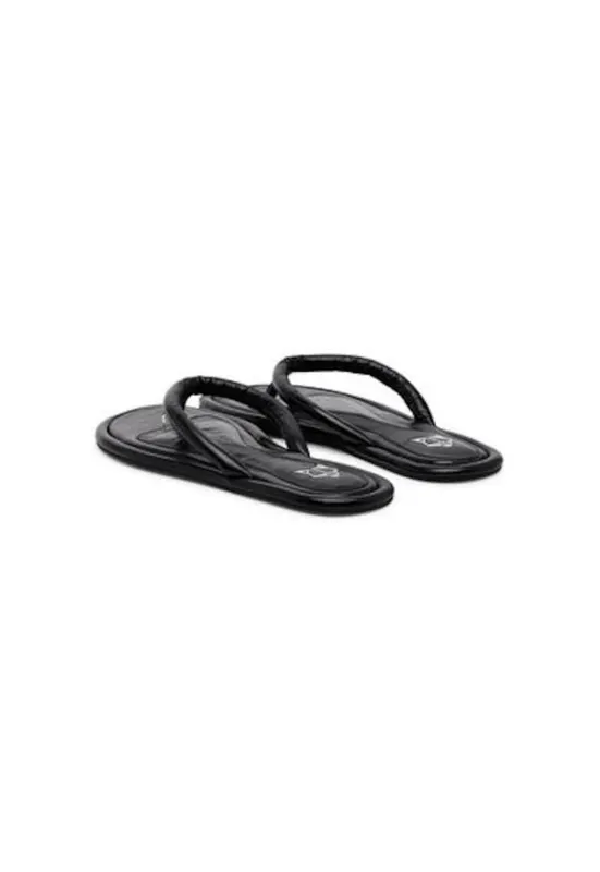 Papuci flip-flop dama GRENADA - Piele naturala - Negru - Negru