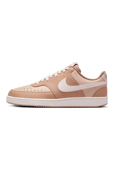 Pantofi sport din piele ecologica Court Vision - Alb/Maro deschis