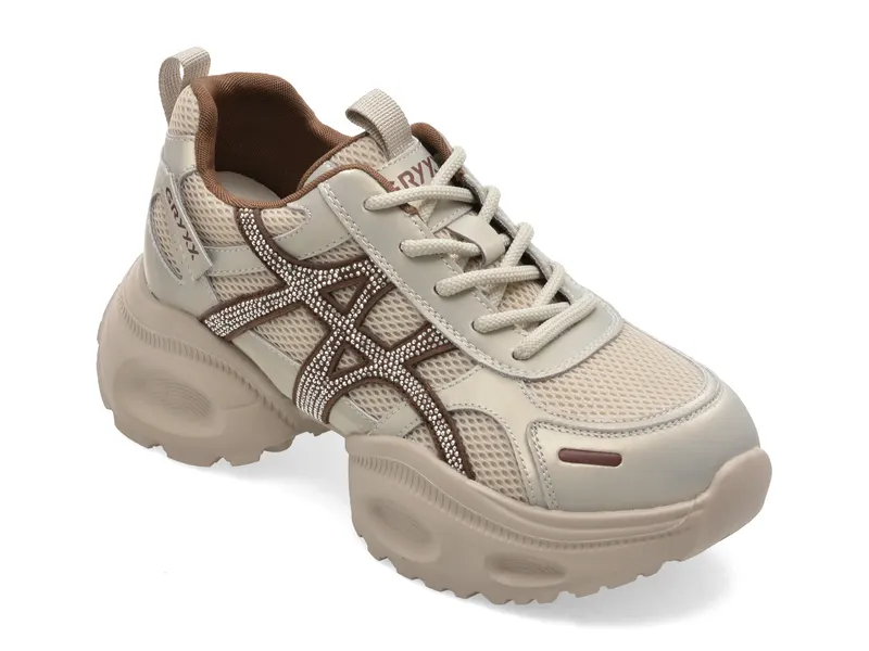 Pantofi sport argintii, 2826, din material textil