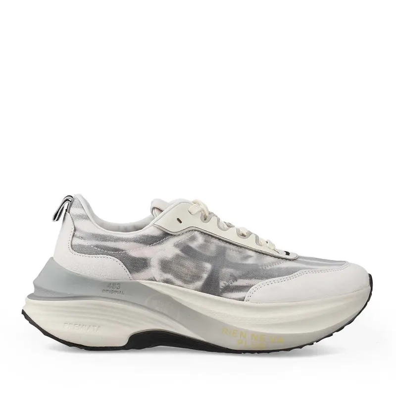 Sneakers femei Premiata Hill albi din piele și textil 1691DP7507A
