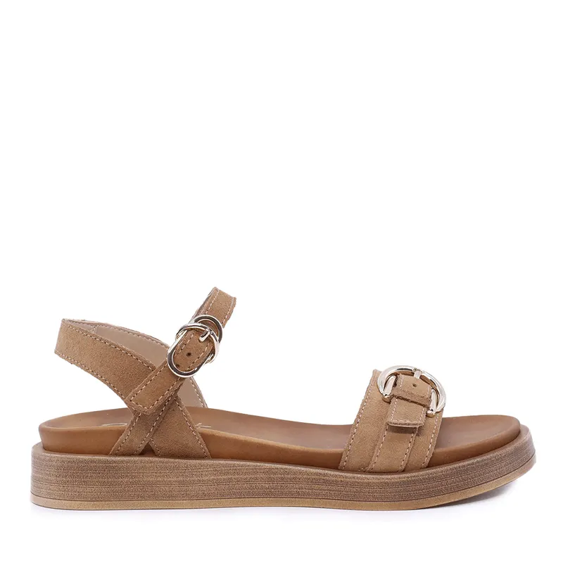 Sandale femei camel din piele întoarsă 681DS28151VCA