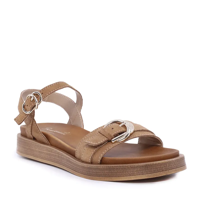 Sandale femei camel din piele întoarsă 681DS28151VCA — imaginea 2