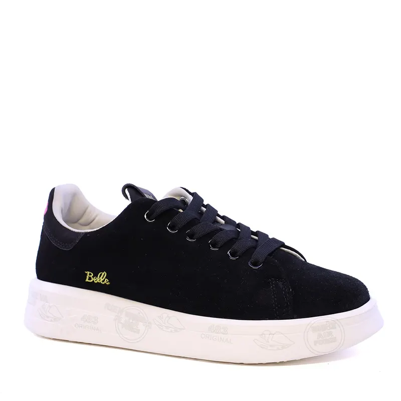 Sneakers femei Premiata Belle negri din piele întoarsă 1692DP8631N — imaginea 2