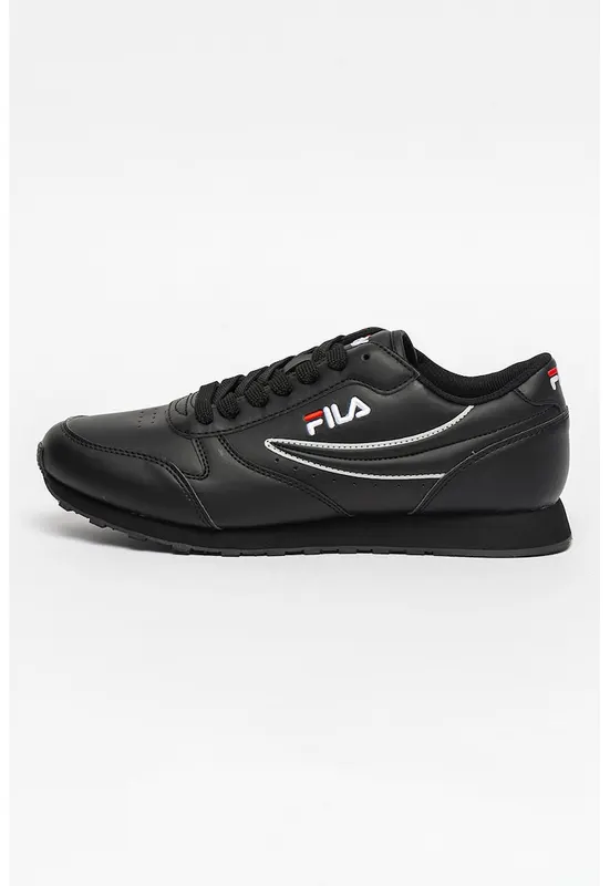 Pantofi sport de piele ecologica cu logo brodat Orbit Low - Negru