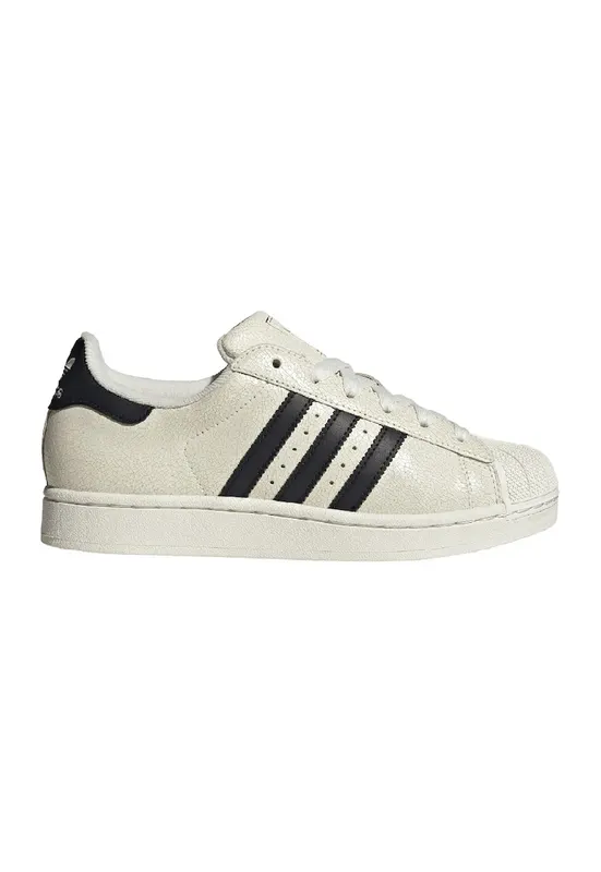 Pantofi sport din piele cu aspect retro Superstar II - Negru/Alb murdar