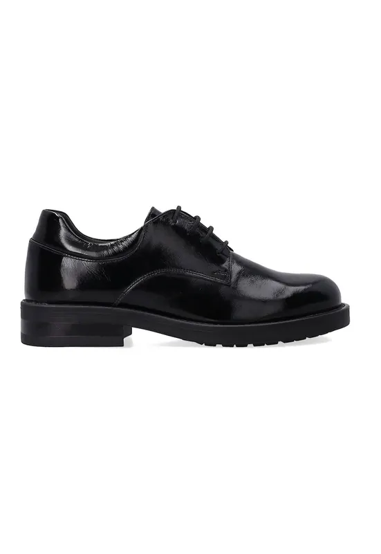 Pantofi din piele lacuita cu siret