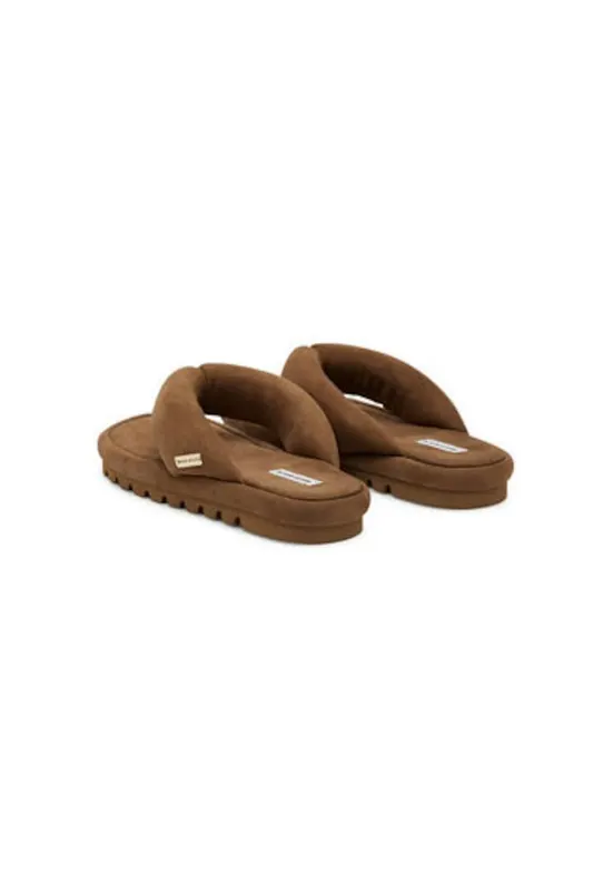 Papuci flip-flop dama HILARY - Piele naturala - Maro - Maro