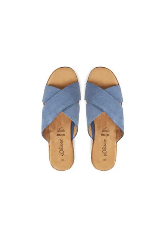 Slapi dama - 5-27213-44 860 - S Oliver - Piele naturala - Bleumarin