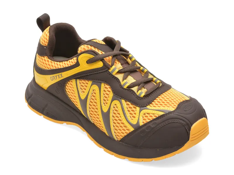 Pantofi sport galbeni, 2839, din material textil