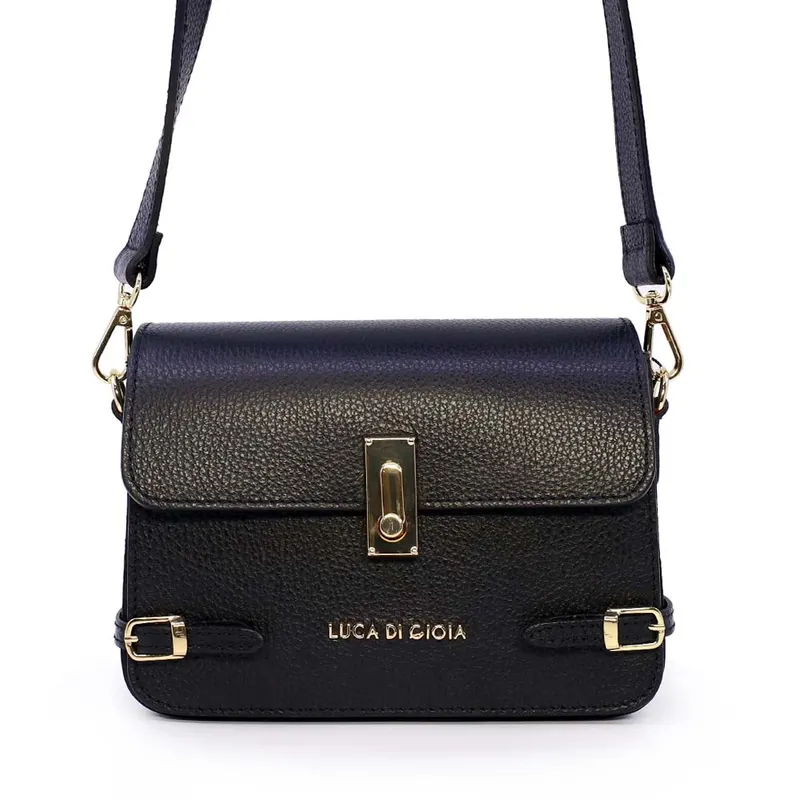 Poșetă crossbody femei Luca di Gioia neagră din piele 144POSP3384N