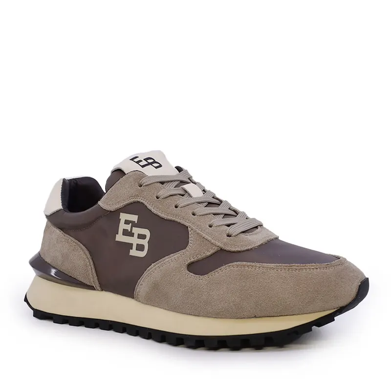 Sneakers bărbați Enzo Bertini taupe din piele întoarsă și textil 3661BP827VTA — imaginea 2