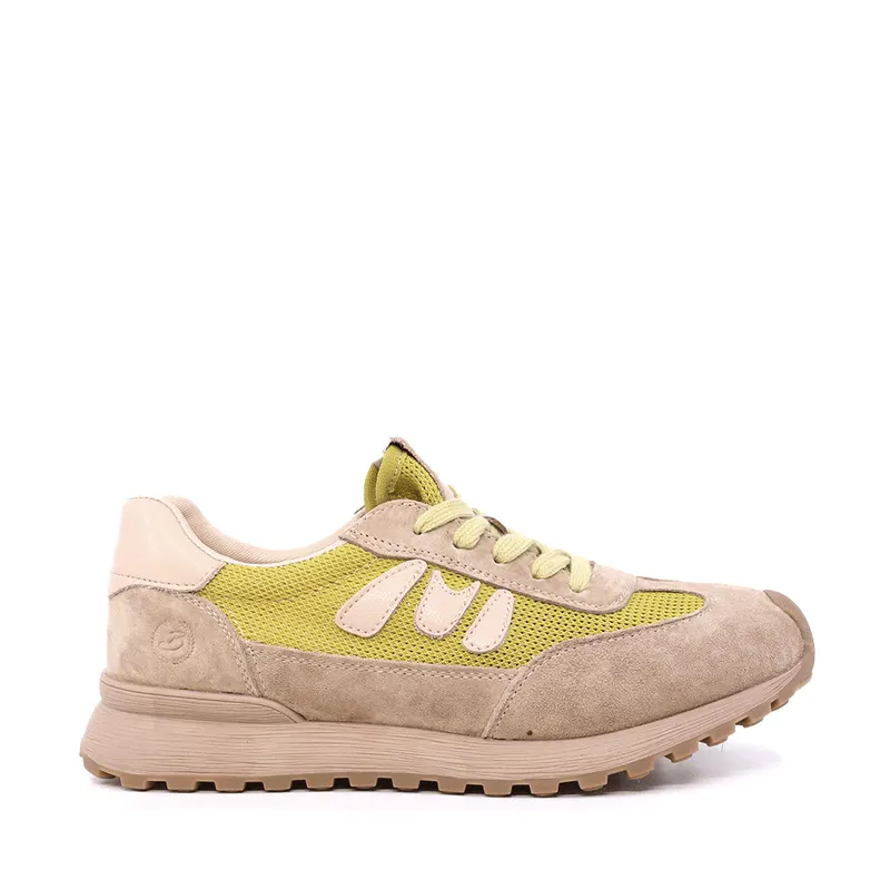 Sneakers femei taupe din piele și textil 1991DPF0130VTA