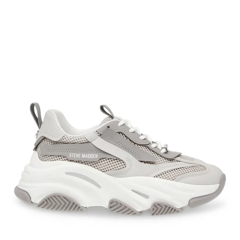 Sneakers femei Steve Madden Posses gri din piele și sintetic 1461DPPOSSESSION-EGR
