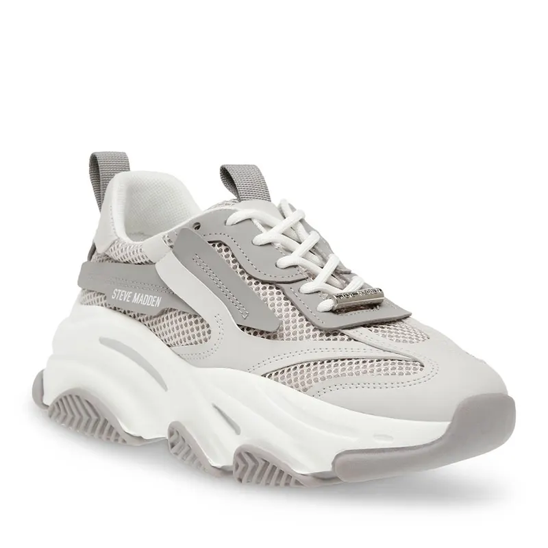 Sneakers femei Steve Madden Posses gri din piele și sintetic 1461DPPOSSESSION-EGR — imaginea 2