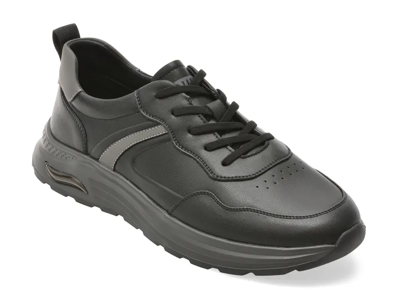 Pantofi sport negri, V260001, din piele naturala