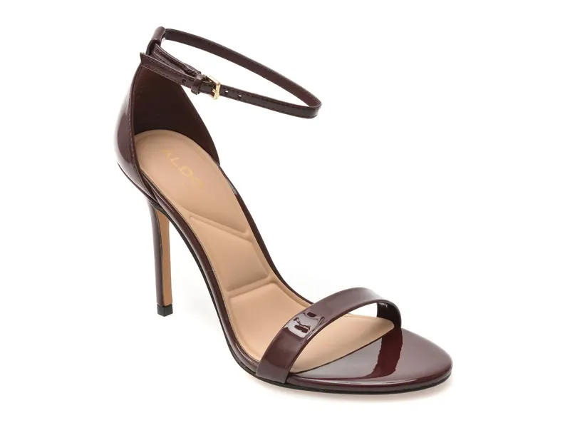 Sandale elegante visinii, JACYNTHE 601, din piele ecologica lacuita