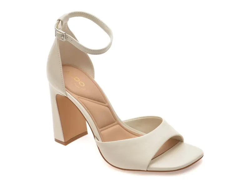 Sandale elegante albe, FLORIANNA 121, din piele naturala