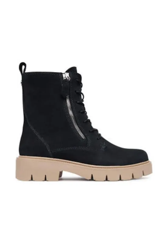 Ghete dama pana la glezna - 305257390 - piele naturala - negru