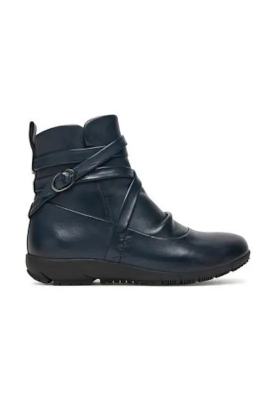 Botine dama - piele naturala - albastru